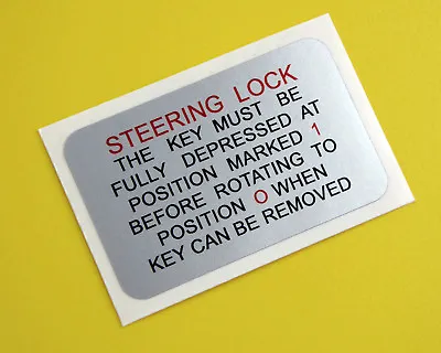 MGB Vintage Retro Silver STEERING LOCK Sticker Decal Gloss Laminated 1971 To 76 • $3.19