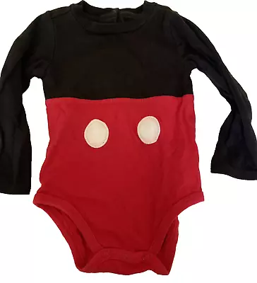 Disney Mickey Mouse  SZ 18-24 Mos Toddler Red & Black Bodysuit Costume  # 4883 • $9.95