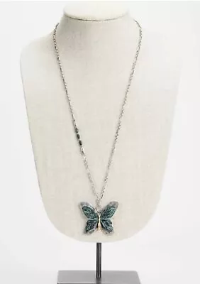 NWT  J. Jill Butterfly Blues Patina Pendant 36 Inch Long Necklace • $24