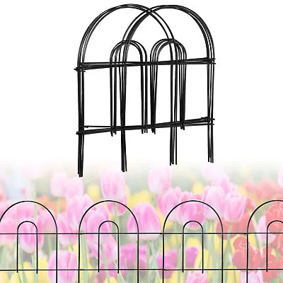 18  X 50'Black Iron Garden Fence Wire Fencing Rustproof 35-Panels Folding Border • $26.59