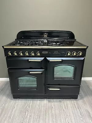 Rangemaster Classic 110cm Dual Fuel Range Cooker In BLACK & Brass REFURBISHED • £1250