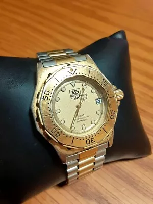 Tag Heuer Professional 934.413 Watch Quartz 34mm Men Gold Date Swiss Vintage • $250