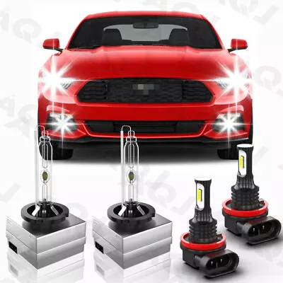 For Ford Mustang 2008-2017 Xenon HID Headlight High/Low & LED Fog Light Bulbs • $28.79