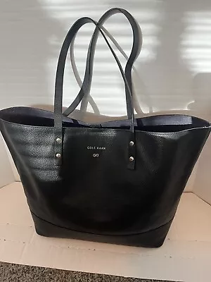 Cole Haan Black Faux Leather Tote Handbag • $34.99