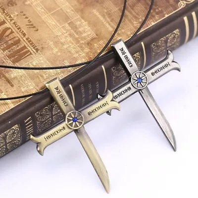 One Piece Hawk-Eye Dracule Mihawk Cosplay Pendant Necklace Crucifixion Sword 2pc • $13.90