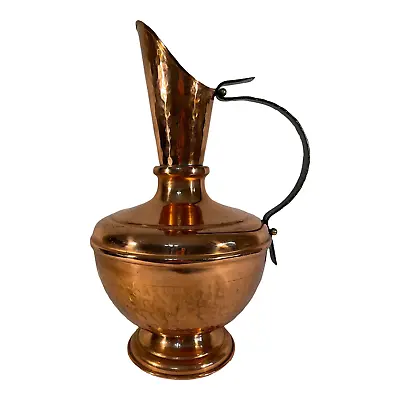 Antique French Hammered Copper Villedieu Pitcher • $334.05
