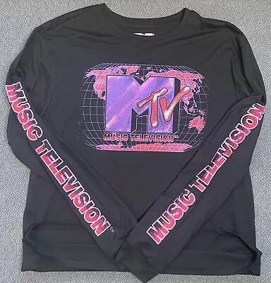 MTV Music Television Black Long Sleeve T-Shirt • $17.97