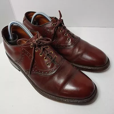 Vintage Johnston & Murphy Mens Size 8 E/c Brown Leather Saddle Oxford Shoes USA • $19.99