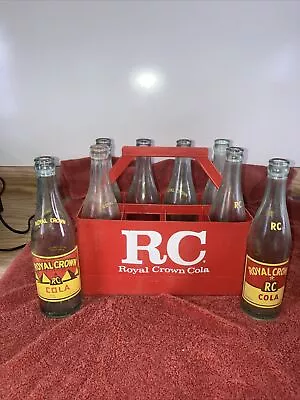 Vintage Royal Crown Cola Plastic 8 Pack Carrier  W/Vintage RC Bottles As Found • $55