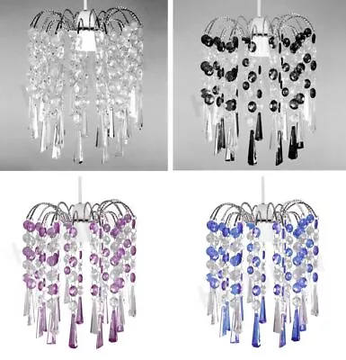 Chandelier Ely Style Modern Ceiling Light Shade Droplet Pendant Acrylic Crystal  • £11.30