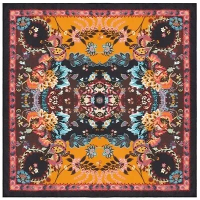 VISMAYA Rhapsody Square Oversized Rayon Scarf Bold Graphic Abstract Print 25*25 • $19.99