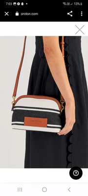 $100 • Buy Oroton Daisy Slim Crossbody Black/ Cream Bag- Rrp: $229.00 