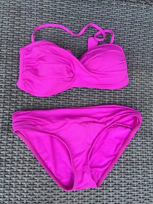 La Blanca 2 Piece Swimsuit Swim Bandeau Strapless Bikini Top Sz 10 Bottom Sz 6 • $49.99