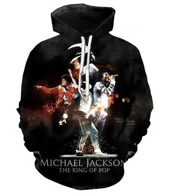 Fashion Singer Michael Jackson 3D Print Men Hoodie Sweatshirt Hipster Autumn Top • £17.63