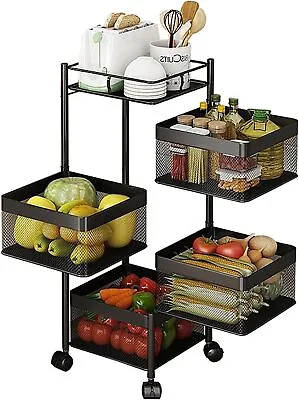 Storage Rack 3 Layer Kitchen Rotating Vegetable Rack Serving Trolleys Household  • £69.99