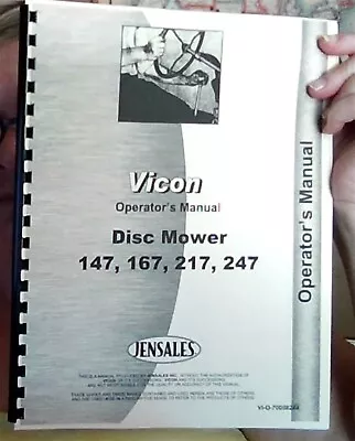$27.99 • Buy Vicon 147 167 217 247 Mower Owners Operators Manual Disc