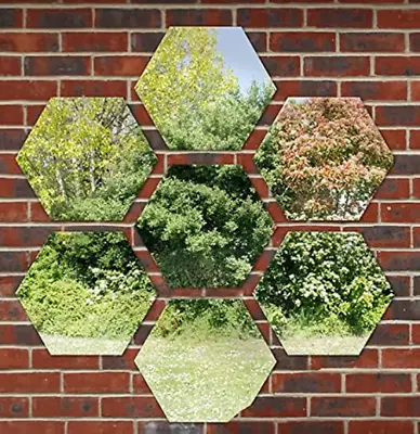 Hexagonal Silver Acrylic Garden Patio Frameless Sheet Mirror By Reflect 30 Cm • £19.99