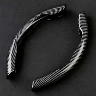 Pair Black Carbon Fiber Car Steering Wheel Booster Non-Slip Cover Accessories • $21.02