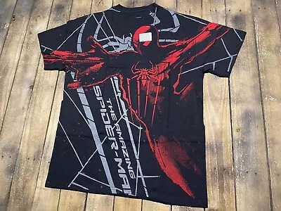 L * Amazing Spider Man 2012 Movie T Shirt All Over Print Comic Vtg Marvel Promo • $29.99