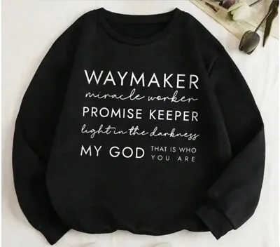 Waymaker Miracle Worker Women’s Sweatshirt Christian Bible Verse Pullover • $26.99