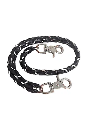 MZ WALLACE Leather And Metal Twisted Bag Strap With Clips - Black - 21.5inch • $35
