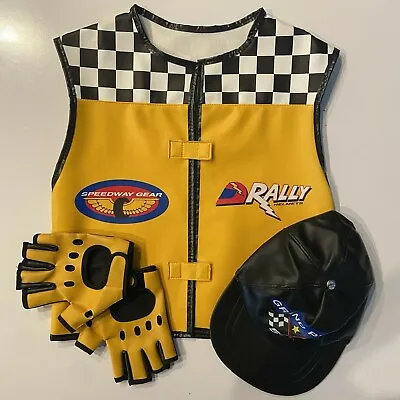 Boy's Race Car Driver Costume / Pretend Play - Vest Gloves & Hat (3 Piece Set) • $34.99