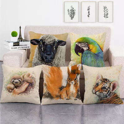 £4.79 • Buy Watercolor Animals Squirrel Painting Decorative Throw Pillow Case Cushion Covers