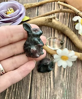 Natural Garnet Crystal Rabbit Hare Shaped Carved 4cm Rare Love Stone Chakra Gift • £12.95