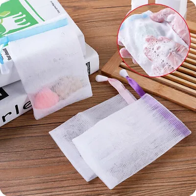 Nylon Soap Net Small Drawstring Exfoliating Mesh Soap Saver Pouch Bag  Hu • $0.95