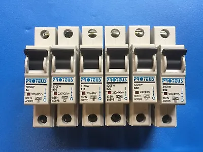 £4.80 • Buy PROTEUS Various Models  Mcb Circuit Breaker  6 10 16 20 32 40 Amp A Type B C 2 3