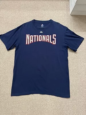 Stephen Strasburg Washington Nationals Blue Jersey T Shirt Majestic Baseball L • $14.99