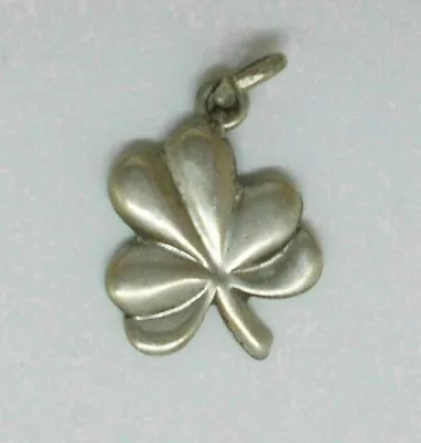 VTG~SHAMROCK Luck Of The Irish~STERLING SILVER BRACELET CHARM~St. Patrick's Day? • $4.95