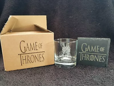 Game Of Thrones Tumbler Glass With Slate Coaster Gift Set Personalised • £19