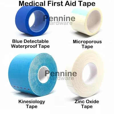 MEDICAL TAPE Sports Strapping Microporous Blue Detectable • £3