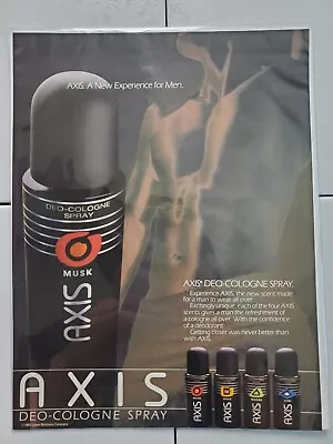 1987 Vintage Magazine Ad Axis Deo-Cologne Spray Which Became AXE Body Spray • $20