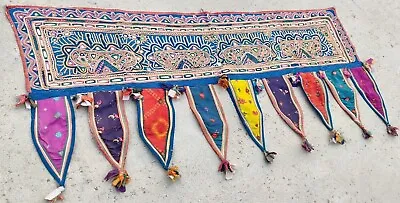 Ethnic Mirror Embroidery Rabari Tribal Tapestry Door Decor Valance Indian Toran • $0.99