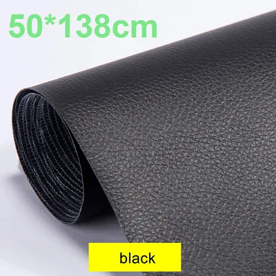 54  Black Self Adhesive Vinyl Faux Leather Fabric Repair Patch For Car Seat Sofa • $9.90