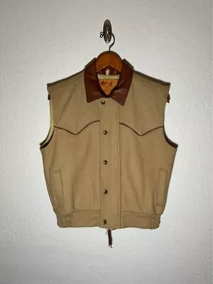 Vintage Made In USA Schaefer Outfitters Wool Blend Western Cowboy Vest Mens XS • $60