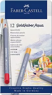 Faber-Castell Creative Studio Goldfaber Aqua Watercolor Pencils - Tin Of 12 • $14.69