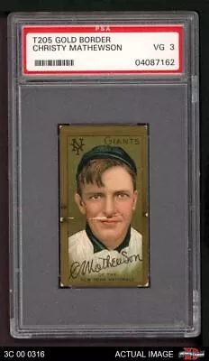 1911 T205 Christy Mathewson Giants COMMON VARIATION PSA 3 - VG • $2520