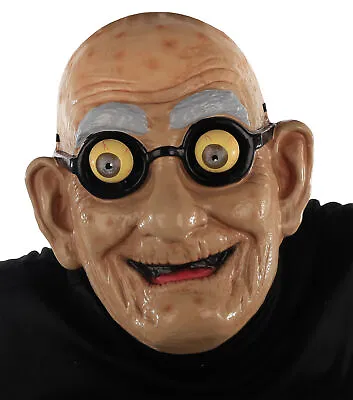 $8.99 • Buy Funny Old Man Pappy Grandpa Crazy Eyes Wrinkled Face Mask Costume Mr131432