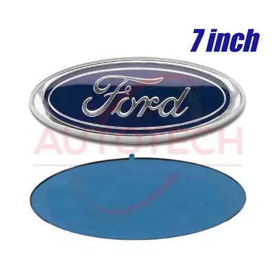 $20.99 • Buy FORD BLUE & CHROME 2005-2014 F150 FRONT GRILLE/ TAILGATE 7 Inch Oval Emblem 1PC