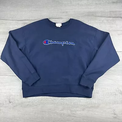 $22.45 • Buy Vintage Champion Crewneck Sweatshirt Adult Large Blue Pullover Long Sleeve Sweat