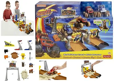 Fisher Price Blaze And Monster Machines Mud Pit Race Track Ages 3+ Toy Car Play • £94.26