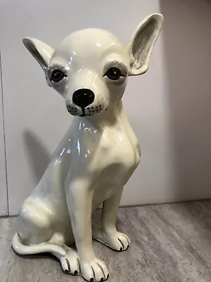 VTG Chihuahua 1970’s Dog Statue Glazed Marwal Inc Off White* Few Flaws* • $29.04