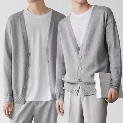 Winter Mink Cashmere Sweater Men's Wool Business Leisure  V-Neck Knit Cardigan • $20.88
