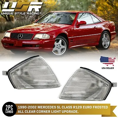 OE Frost ALL CLEAR Euro Corner Light Pair For 1990-2002 Mercedes SL Class R129 • $82.96