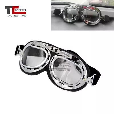 ATV Motorcycle Retro Goggles Glasses Vintage Classic For Pilot Style Steampunk • $4.93