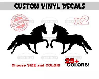 2 Tennessee Walking Horse Stickers Mirrored Show Horse Decals Trailer Truck Barn • $20