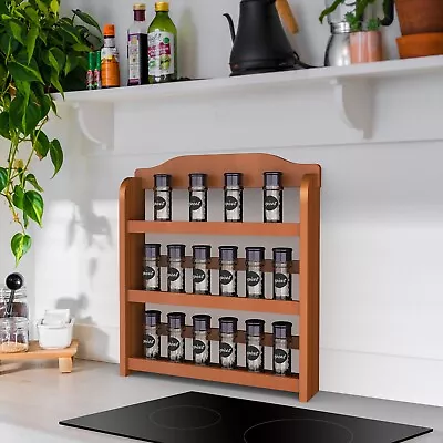 Wooden Can Organizer & Spice Rack - Slim Rolling Kitchen Cart • $18.99